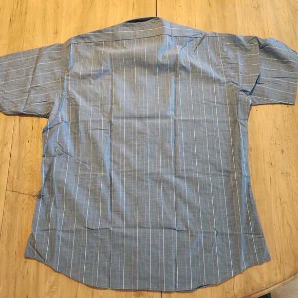 Botany 500 Shirt Vintage Button Down Short Sleeve Blue Pinstriped‎ 17.5 NEW NWT - Picture 5 of 11